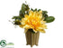 Silk Plants Direct Dahlia, Sedum - Yellow - Pack of 6