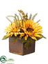 Silk Plants Direct Sunflower, Maple, Berry - Yellow Fall - Pack of 4