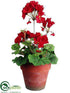 Silk Plants Direct Geranium - Red - Pack of 12