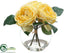 Silk Plants Direct Rose - Yellow Soft - Pack of 6