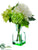 Hydrangea, Dahlia, Snowball - White Green - Pack of 12