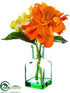 Silk Plants Direct Dahlia, Hydrangea - Orange Green - Pack of 12