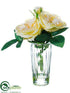 Silk Plants Direct Rose - White Cream - Pack of 12