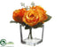 Silk Plants Direct Rose Bud - Orange Two Tone - Pack of 6