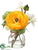 Silk Plants Direct Ranunculus, Daffodil - Yellow White - Pack of 12