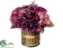 Silk Plants Direct Ranunculus, Hydrangea, Rose Standing Bouquet - Violet Two Tone - Pack of 4