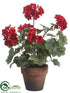 Silk Plants Direct Geranium - Red - Pack of 4