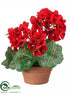 Silk Plants Direct Geranium - Red - Pack of 4