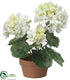 Silk Plants Direct Geranium - White - Pack of 4
