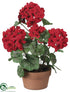 Silk Plants Direct Geranium - Red - Pack of 4