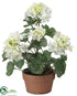 Silk Plants Direct Geranium - White - Pack of 4