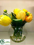 Silk Plants Direct Tulip, Ranunculus - Yellow Two Tone - Pack of 2