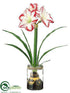 Silk Plants Direct Amaryllis - Red Cream - Pack of 4