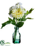 Silk Plants Direct Gerbera Daisy, Snowball - Yellow White - Pack of 6