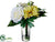 Gerbera Daisy, Ranunculus - White Yellow - Pack of 12