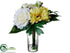 Silk Plants Direct Gerbera Daisy, Ranunculus - White Yellow - Pack of 12