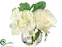 Silk Plants Direct Rose, Hydrangea - White - Pack of 6