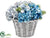 Silk Plants Direct Hydrangea, Sedum - Blue Helio - Pack of 4