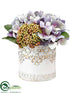 Silk Plants Direct Hydrangea, Sedum - Purple - Pack of 4