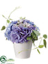 Silk Plants Direct Hydrangea Arrangement - Blue Helio - Pack of 4
