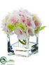 Silk Plants Direct Hydrangea - Pink Green - Pack of 4