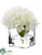Silk Plants Direct Hydrangea - White - Pack of 4