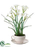 Silk Plants Direct Narcissus - White - Pack of 4