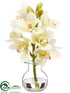 Silk Plants Direct Cymbidium Orchid - White - Pack of 6