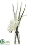 Silk Plants Direct Phalaenopsis Orchid - White - Pack of 6