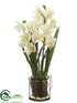 Silk Plants Direct Cymbidium Orchid Plant - Cream - Pack of 1