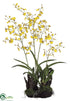 Silk Plants Direct Oncidium Orchid Plant - Yellow - Pack of 2