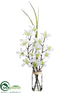 Silk Plants Direct Vanda Orchid, Grass - Green - Pack of 6