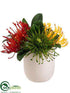 Silk Plants Direct Protea - Orange Yellow - Pack of 4