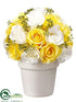 Silk Plants Direct Rose Bud - Yellow White - Pack of 6