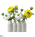 Silk Plants Direct Ranunculus - White Yellow - Pack of 6
