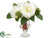 Rose, Sedum Arrangement - White - Pack of 4