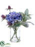 Silk Plants Direct Rose, Dahlia - Gray Blue - Pack of 4
