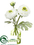 Silk Plants Direct Ranunculus - White - Pack of 12