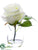 Silk Plants Direct Rose - White - Pack of 4