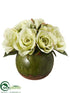 Silk Plants Direct Rose - Lime - Pack of 4