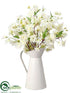 Silk Plants Direct Cherry Blossom, Sweetpea - White - Pack of 2