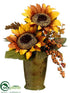 Silk Plants Direct Sunflower, Berry - Mustard Gold - Pack of 6