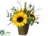 Silk Plants Direct Sunflower, Lavender, Olive - Yellow Green - Pack of 3