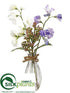 Silk Plants Direct Sweetpea, Sedum - Purple White - Pack of 12