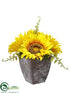 Silk Plants Direct Sunflower Arrangement - Yellow - Pack of 6