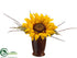 Silk Plants Direct Sunflower, Twig - Yellow - Pack of 12