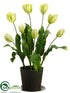 Silk Plants Direct Tulip - Green - Pack of 2