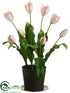 Silk Plants Direct Tulip - Pink Light - Pack of 2
