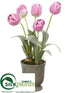 Silk Plants Direct Tulip - Pink - Pack of 4