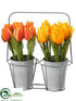 Silk Plants Direct Tulip - Orange Yellow - Pack of 4